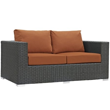 EAST END IMPORTS Sojourn Outdoor Patio Loveseat- Canvas Tuscan EEI-1851-CHC-TUS